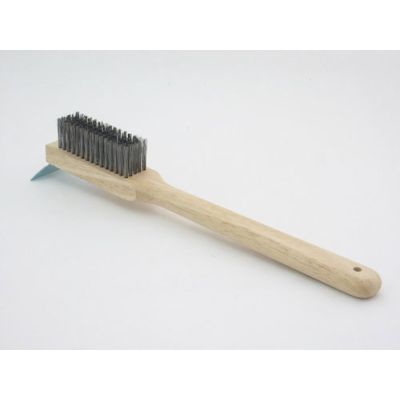 Brosse de nettoyage avec poils en acier et grattoir