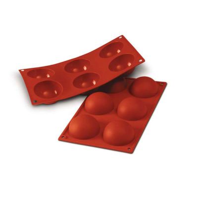 Moule en silicone à six cavités - Semisfera 80 ml