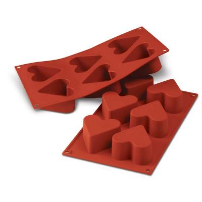 Moule en silicone à six cavités - Cœur