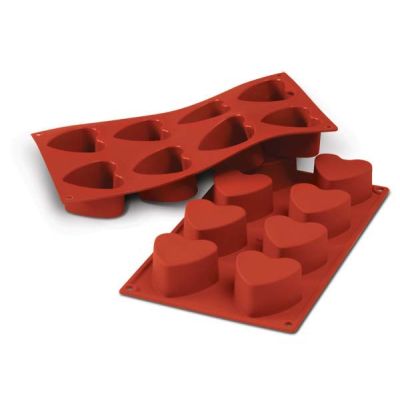 Moule en silicone cœurs 8x90ml