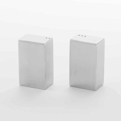  Salière et poivrière carrée en acier inoxydable 2 oz