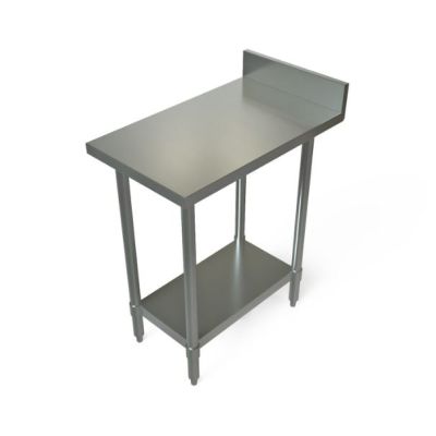 Table de travail avec dosseret et tablette en acier inoxydable 18" x 30"