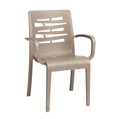 Chaise en résine avec appuis-bras Essenza - Taupe