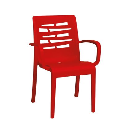 Chaise en résine avec appuis-bras Essenza - Rouge