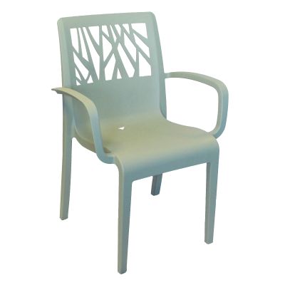 Chaise en résine avec appuis-bras Vegetal - Vert sauge