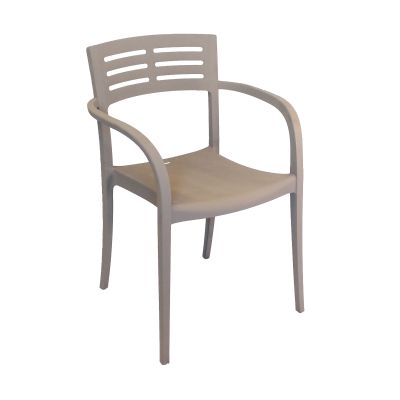 Chaise en résine avec appuis-bras Vogue - Taupe