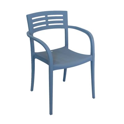 Chaise en résine avec appuis-bras Vogue - Bleu