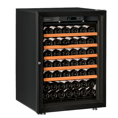 Cellier La Première 1 température, 1 porte vitrée avec cadre noir - 74 bouteilles