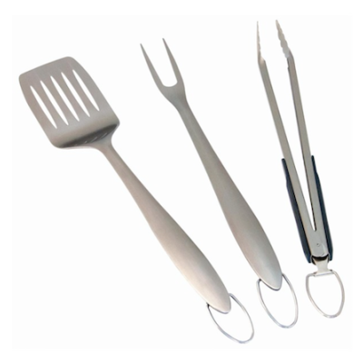 Ensemble spatule à tourner, fourchette à viande et pinces en acier inoxydable