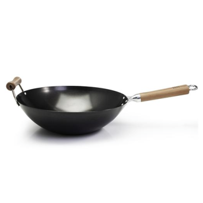 Wok antiadhésif en acier au carbone 14"
