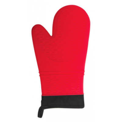 Mitaine de four en silicone et en coton 13" - Rouge