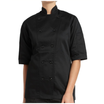 Veste de Chef MISO Noir pour Femme M/ Courtes (Large)