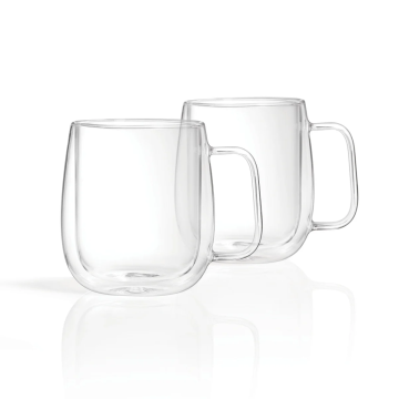 Set of 2 Double Wall Glass Cups