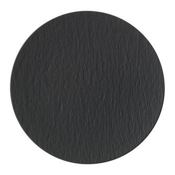 12.5" Round Plate - Manufacture Rock Black Gray