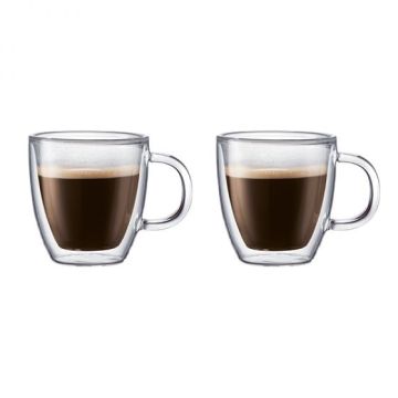 Set of Two 10 oz Double Wall Glass Cups - Bistro
