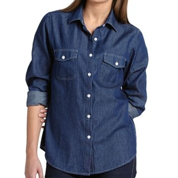 Women's Large Denim Shirt - Blue
