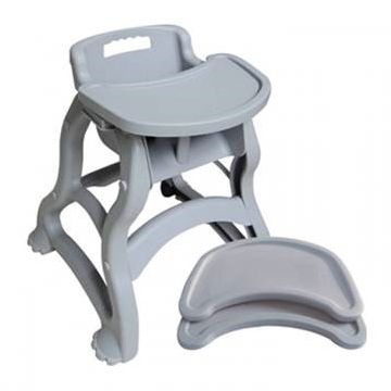 Chaise haute en plastique gris