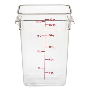 20.8 L Square Graduated Container - Clear