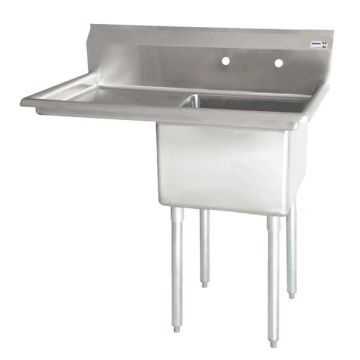 24" Single Sink with Left Drainboard