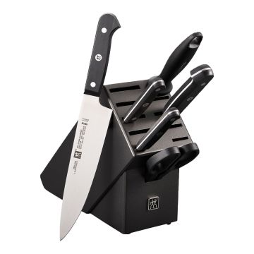 7-Piece Gourmet Knife and Block Set - Black