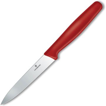 Couteau d'office à bout pointu large 4" - Rouge 