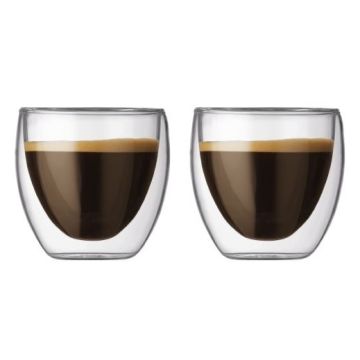 Set of Two 2.5 oz Double Wall Glass Cups - Pavina