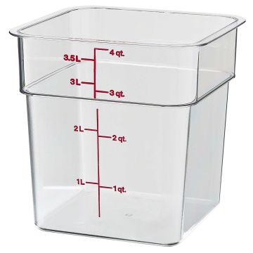 3.8 L Square Graduated Container - Clear