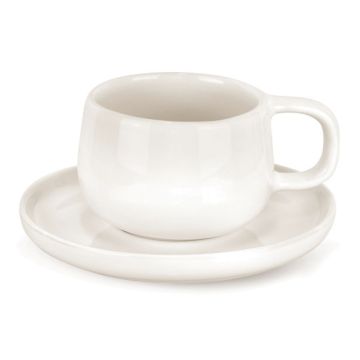 7,6 oz Tea Cup and Saucer Set - Uno Bianco