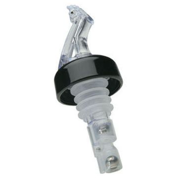 1 oz Plastic Controlled Flow Pourer with Collar Flip - Clear