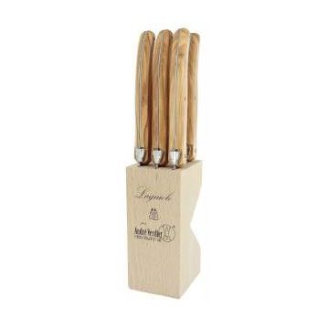 Set of Six Steak Knives - Country Olive Wood
