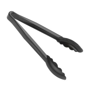 6" Camwear Plastic Scallop Grip Tongs - Black