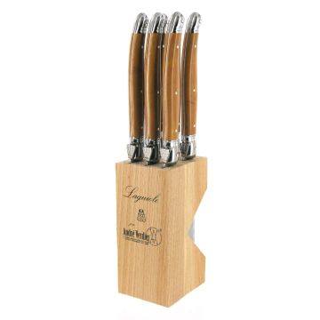 Set of Six Steak Knives - Olive Wood