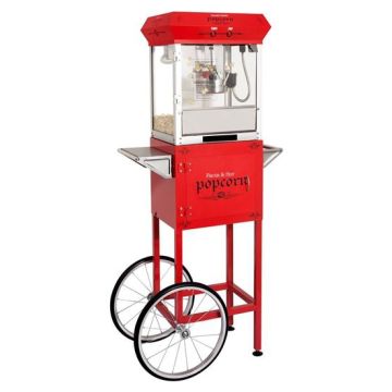 Golden Popcorn Machine with Cart - Red