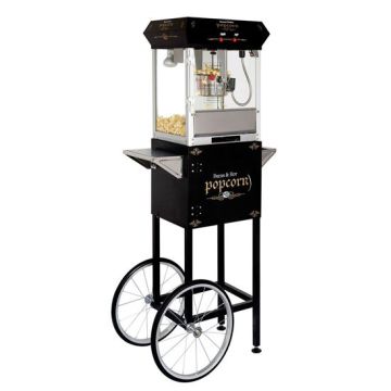 Golden Popcorn Machine with Cart - Black