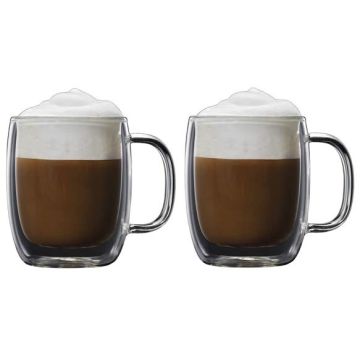 Ensemble de deux mugs en verre à double paroi 8,5 oz