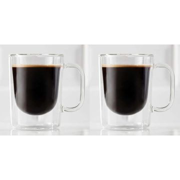 Ensemble de deux mugs en verre à double paroi 4,1 oz
