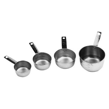 Set of Four Stainless Steel Measuring Cups