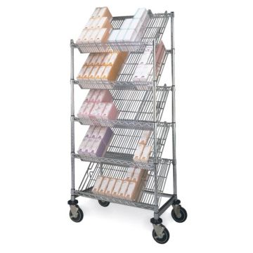 Suture Cart with Slanted Shelves