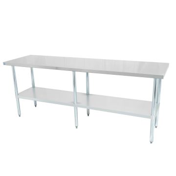 Stainless Steel Work Table with Undershelf - 96" x 30" (Damaged)