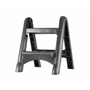 grey folding 2-steps stool