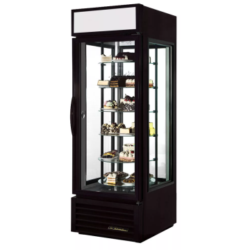 28" Four Sided Glass Refrigerated Merchandiser – Black