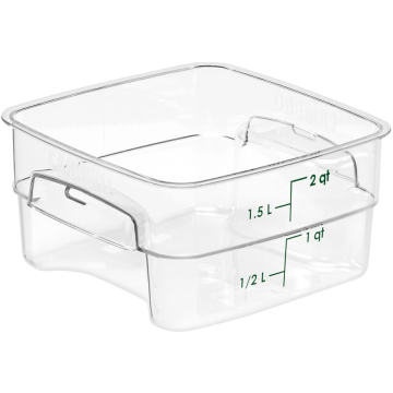 2 Qt. Clear Square Polycarbonate Food Storage Container