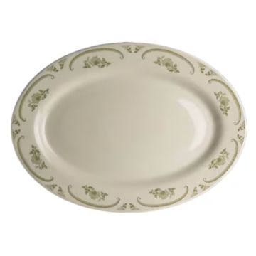 assiette ovale décorative avec des motifs floraux