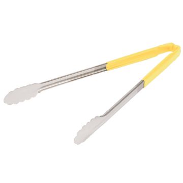 16" Stainless Steel Tongs with Kool-Touch Handle - Yellow