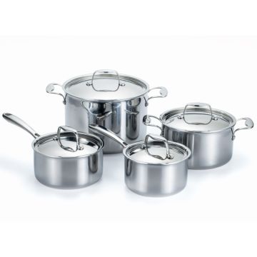 Integral 3 Eight-Piece Stainless Steel Cookware Set
