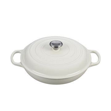3.5 L Enamelled Cast Iron Braizer with Lid - White