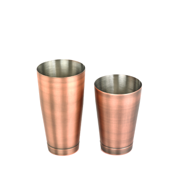 Set of Two Stainless Steel Shakers - Antique Copper-Plated