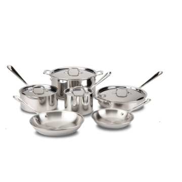 10-Piece Stainless Steel 3-Ply Cookware Set