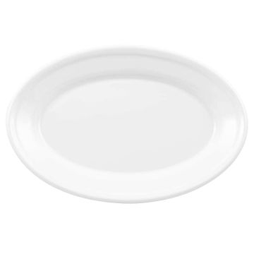 Assiette ovale en mélamine 9,25'' x 6,25'' - Blanc