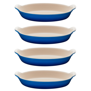 Set of Four Au Gratin Dishes - Blueberry